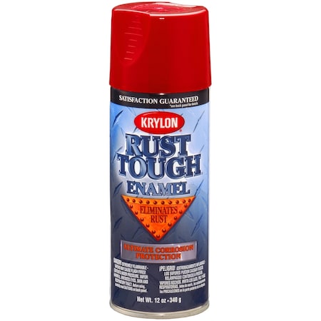 Krylon Rust Tough Enamel Paint, Cherry Red, 12 oz Can, One Coat Coverage, Low Odor RTA9230